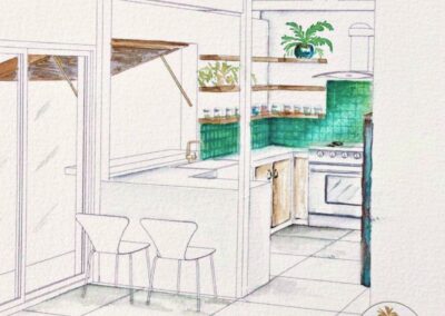 Décoration-architecture d'interieur- La Réunion-zellige-3D-Aquarelle-Threelogis